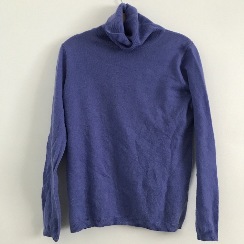 WOOLOVERS WOMENS SWEATER PURPLE TURTLENECK LONG SLEEVE MEDIUM